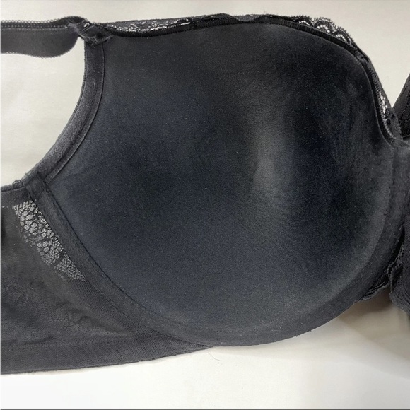 Torrid Curve 42DDD 360 Back Smoothing Pushup Tshirt Bra Black Floral Lace #1246 - Picture 12 of 13